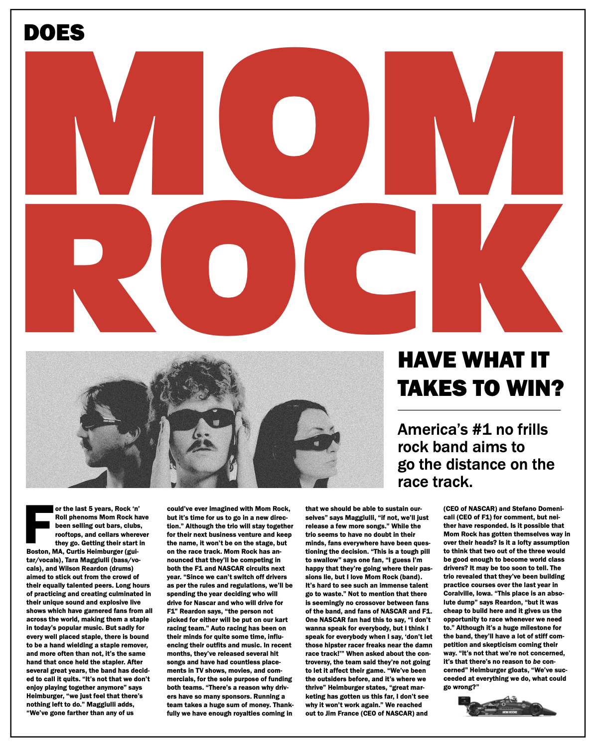 Mom Rock Race Track Poster