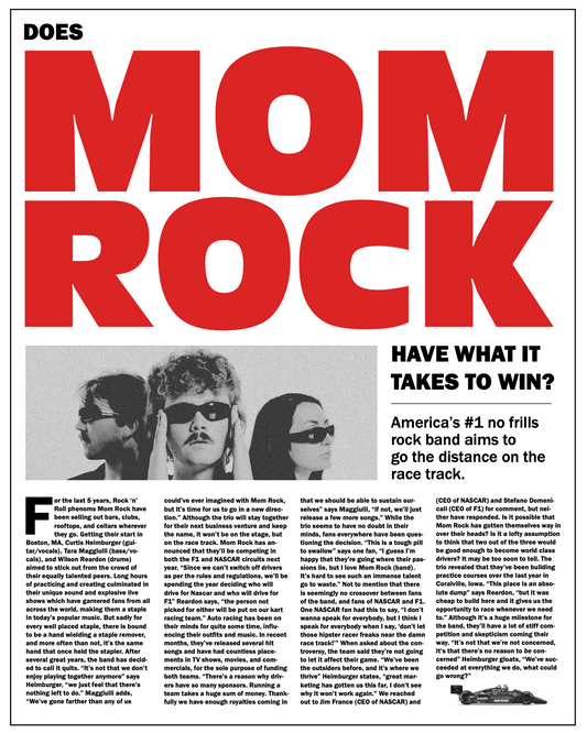 Mom Rock Race Track Poster